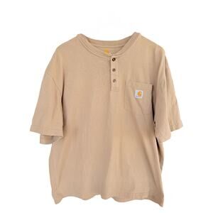 Carhartt Pocket T Shirt Mens L Tan Original Fit Workwear Short Sleeve Tee